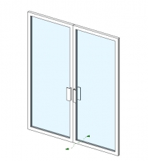 门嵌板-双扇平开铝门